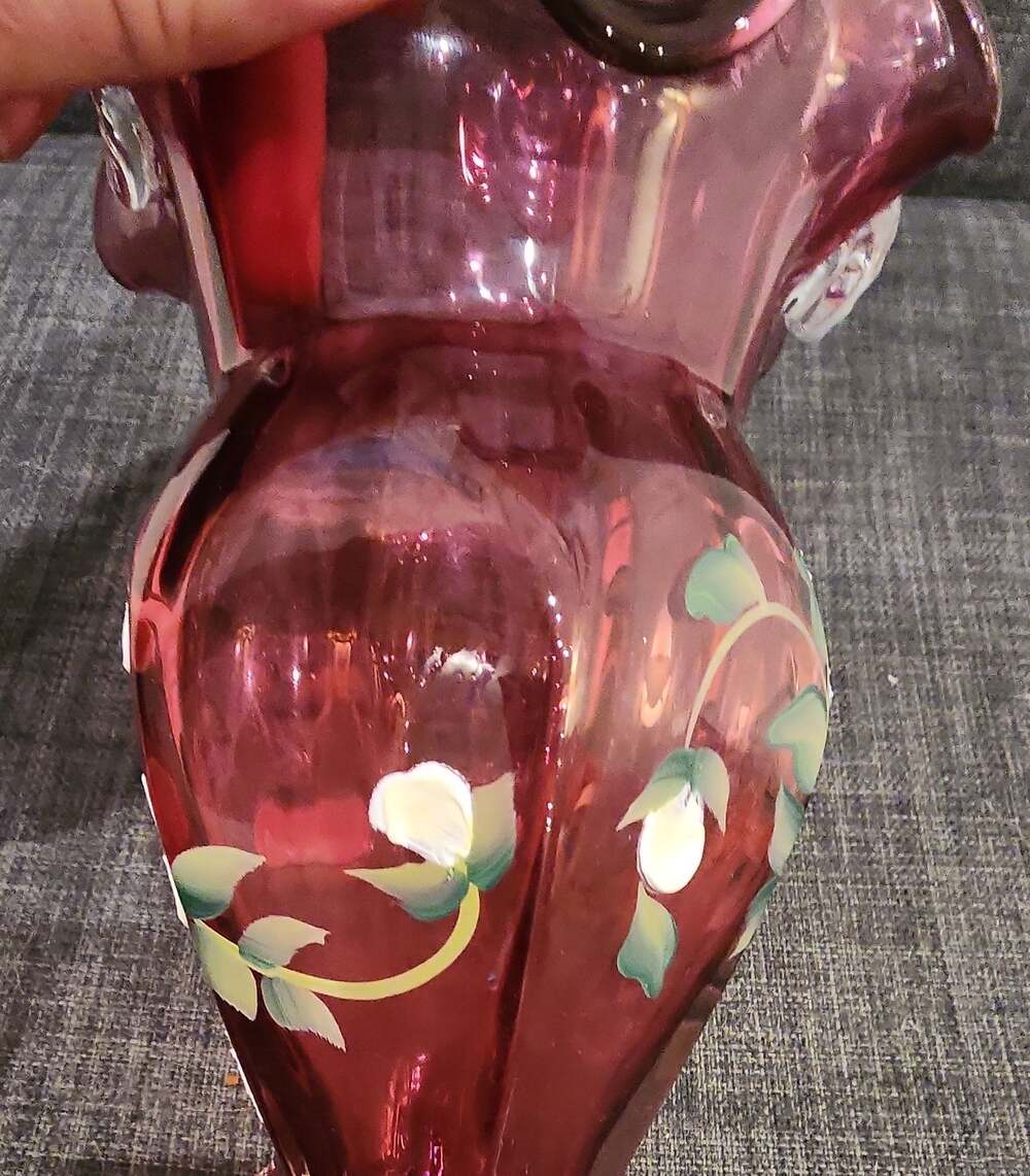 Fenton Glass Messenger Cranberry Basket - Picture 8 of 12